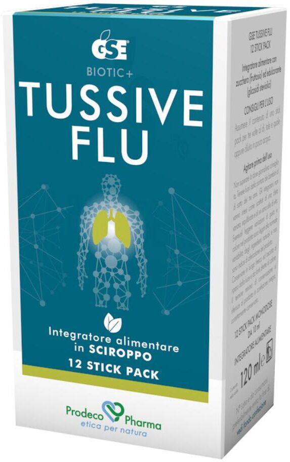 prodeco pharma srl gse tassive flu 12 stick pack - sciroppo integratore con estratto di semi di pompelmo e erbe naturali