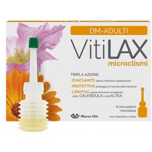 Marco Viti Farmaceutici Spa Vitalax Microclismi Adulti - Soluzione Istantanea per la Stitichezza - Confezione da 6x9g