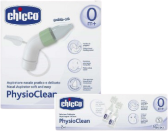 Chicco Physio Clean Aspiratore Nasale + Soluzione Fisiologica