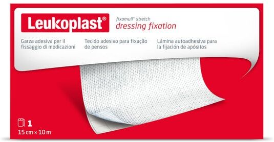 Bsn Medical Fixomull Stretch - Garza Adesiva 15 cm x 10 m - Fissaggio Sicuro per Area Estesa