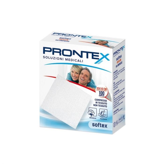 Safety Prontex Softex Garza in Tessuto Non Tessuto 10x10cm, 100 Compresse Sterili