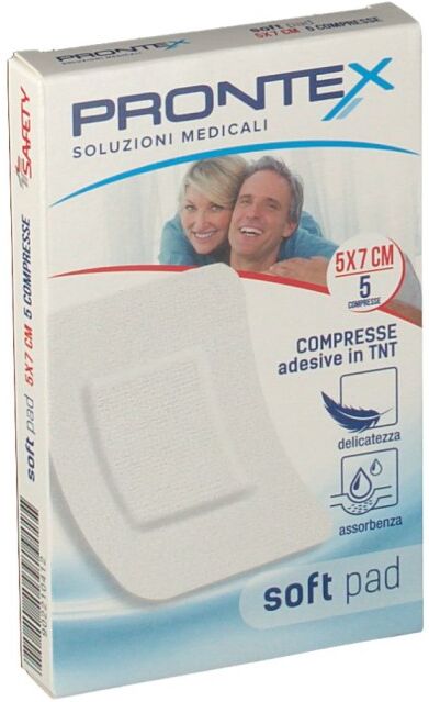 Safety Prontex Soft Pad Compresse Adesive In Tnt 5x7cm 5 Pezzi