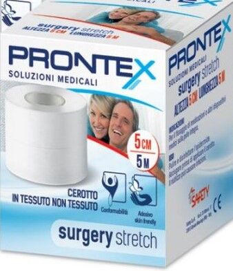 Safety Prontex Surgery Stretch Cerotto TNT Rocchetto Adesivo Ipoallergenico 5mx5cm