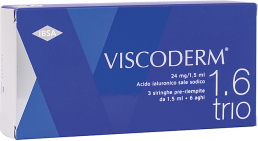 Ibsa Farmaceutici Italia Srl Viscoderm 1.6 Trio - 3 Siringhe - Acido Ialuronico 1,6% - Aghi Sterilizzati - Trattamento Intradermico