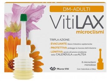 Marco Viti Farmaceutici Spa Vitalax Microclismi Adulti - Soluzione Istantanea per la Stitichezza - Confezione da 6x9g