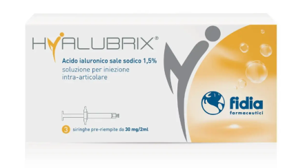 Fidia Farmaceutici Spa Hyalubrix - Siringa Intra-Articolare Acido Ialuronico 1,5% 30mg/2ml - Confezione da 3