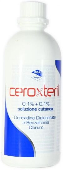 Ibsa Farmaceutici Italia Srl Ceroxteril 0.1% + 0.1% - Soluzione Disinfettante per Cute Lesa