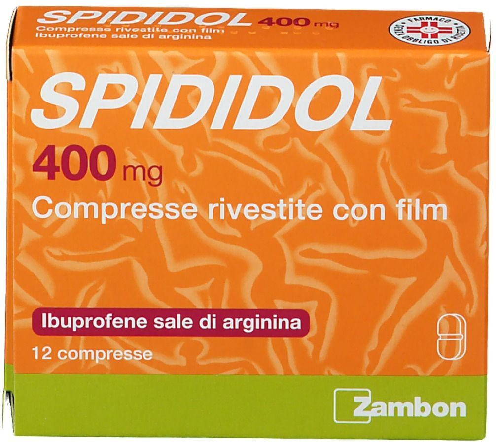 Zambon Spididol 400mg Gusto Albicocca - Ibuprofene Sale di Arginina 12 Compresse - Antinfiammatorio e Antireumatico