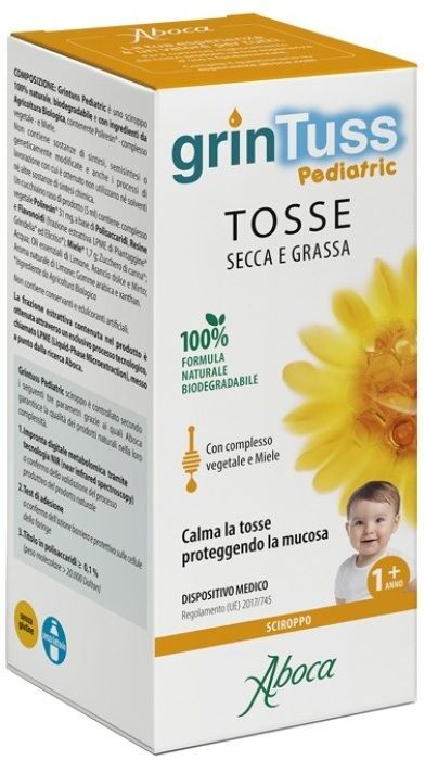 Aboca Spa Societa' Agricola Aboca - Grintuss Pediatric Sciroppo - Flacone da 180 g con cucchiaino