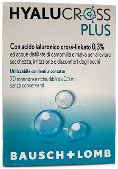 Bausch & Lomb Hyalucross Plus - Gocce Oculari Per La Secchezza E L'irritazione 20 Flaconcini