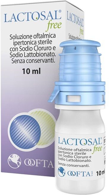 Fidia Farmaceutici Spa Lactosal Free Collirio 10 ml - Soluzione Oftalmica Ipertonica senza Conservanti - Flacone da 10 ml