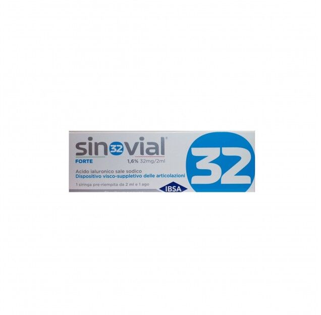 Ibsa Farmaceutici Italia Srl Sinovial Forte Siringhe Pre-Riempite 1,6% 32mg/2ml - Confezione da 3 Siringhe
