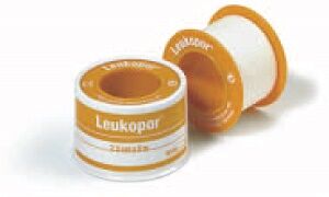 Bsn Medical Cerotto adesivo ipoallergenico Leukopor – Tessuto non tessuto bianco senza resine naturali – 2,5 x 500 cm