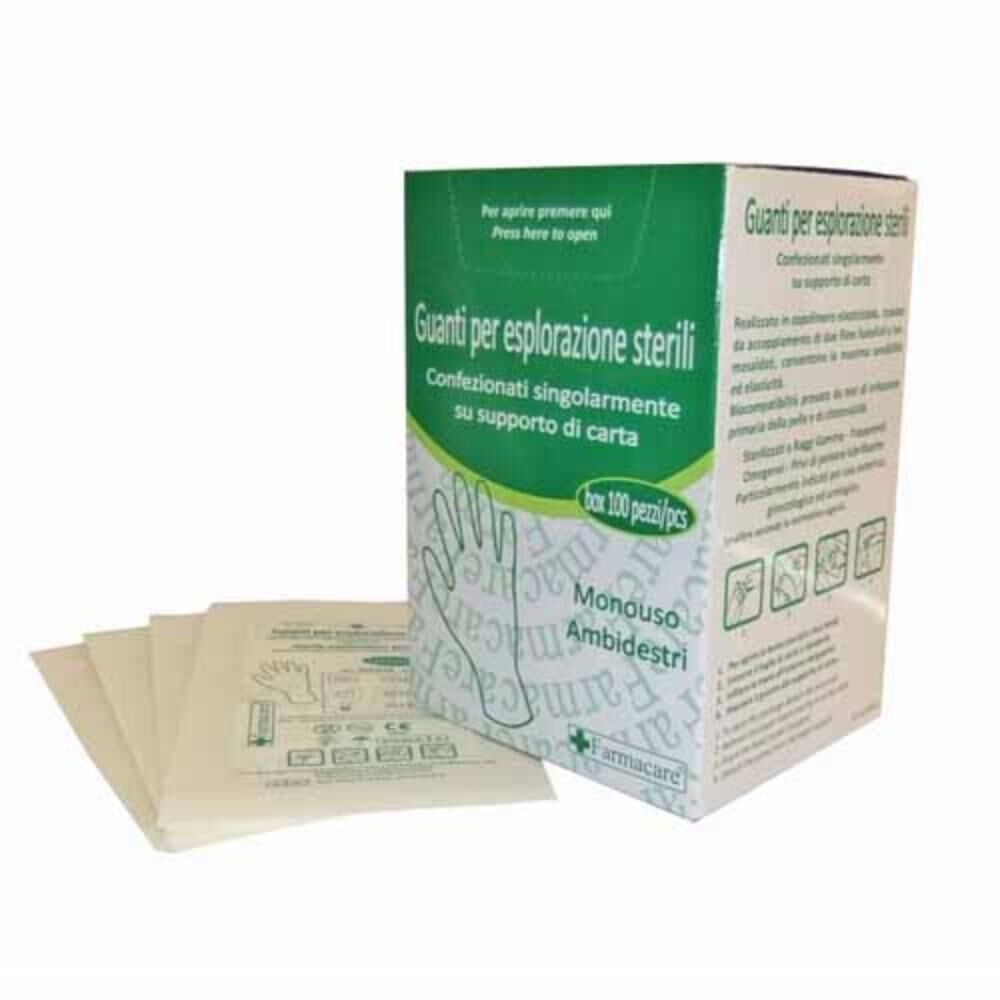 Farmacare Srl FARMACARE Guanti Espl.Ster.M 100pz