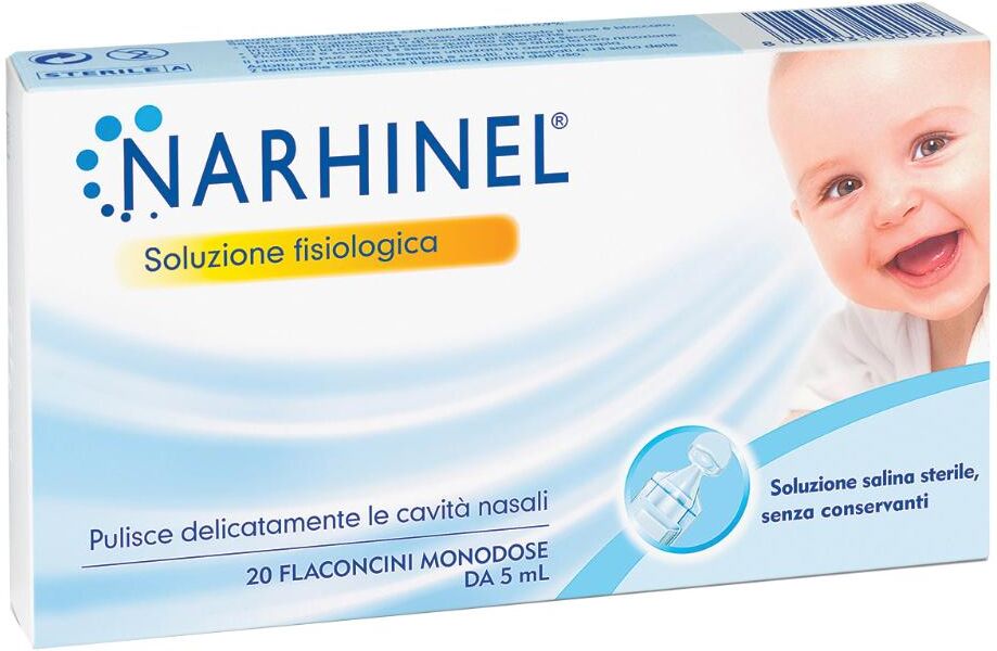 Haleon Ch Narhinel - Soluzione Fisiologica 20 Flaconcini da 5ml - Igiene nasale per adulti e bambini