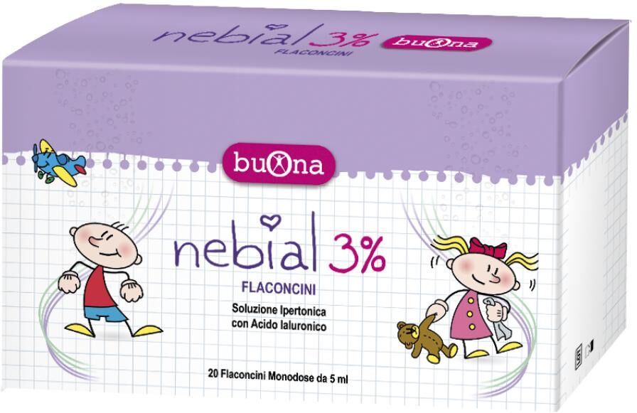 Buona Spa Societa' Benefit NEBIAL SOLUZIONE SALINA IPERTONICA CON ACIDO IALURONICO 3% 20 FLACONCINI 5 ML