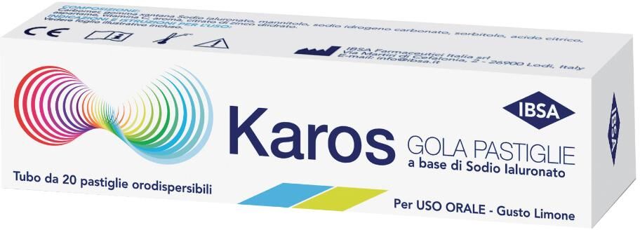 Ibsa Farmaceutici Italia Srl KAROS GOLA 20 PASTIGLIE ORODISPERSIBILI