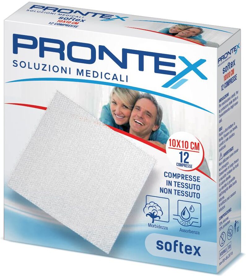 Safety Prontex Softex Garza Tessuto Non Tessuto 10x10cm 12 Pezzi