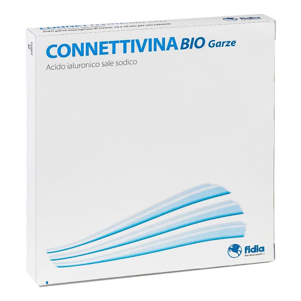 Fidia Farmaceutici Spa Connettivina Bio - Garza 10x10cm 10 Pezzi - Garze Biodegradabili per Cura Ferite