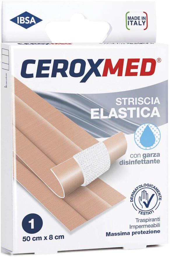 Nova Argentia Ceroxmed Striscia Elastica 50x8cm con Clorexidina Digluconato - Previene e Combatte le Infezioni