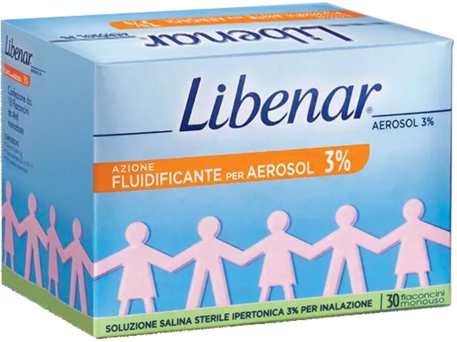 Perrigo Libenar Aerosol 3% Soluzione Salina Ipertonica - Confezione da 30 Flaconcini Monodose