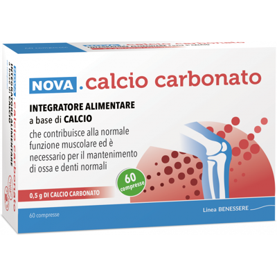 Nova Argentia Carbonato di Calcio 60 Compresse - Integratore alimentare Nova Argentia Carbonato di Calcio 60 Compresse - Integratore alimentare