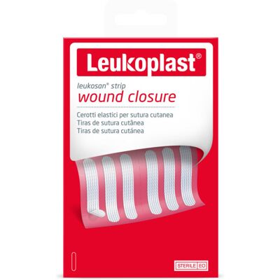 Cerotti Leukosan di Essity - 12 pezzi - 6x38mm - Chiusura ferite Cerotti Leukosan di Essity - 12 pezzi - 6x38mm - Chiusura ferite