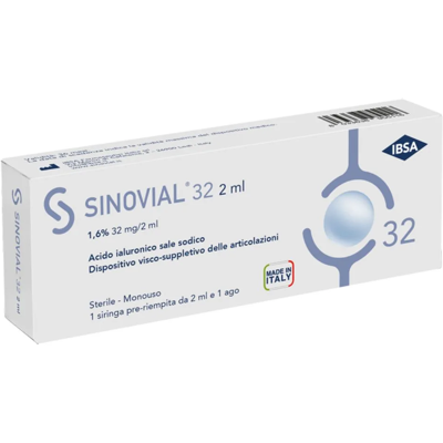 Ibsa Farmaceutici Italia Sinovial 32 - Acido Ialuronico 1,6% - Integratore viscoso per articolazioni Ibsa Farmaceutici Italia Sinovial 32 - Acido Ialuronico 1,6% - Integratore viscoso per articolazioni