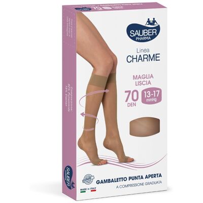 DESA PHARMA Srl Gambaletto Charme a Punta Aperta 70 Denari Neutro Taglia 2 - Compressione Graduata DESA PHARMA Srl Gambaletto Charme a Punta Aperta 70 Denari Neutro Taglia 2 - Compressione Graduata