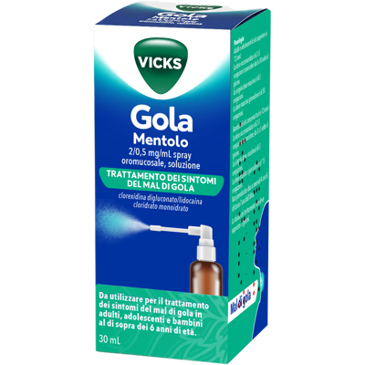 PROCTER & GAMBLE SRL VICKS GOLA*SPR 30ML 2MG+0,5MG PROCTER & GAMBLE SRL VICKS GOLA*SPR 30ML 2MG+0,5MG