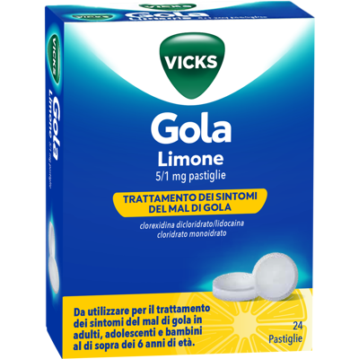PROCTER & GAMBLE SRL VICKS GOLA*24PAST 5+1MG LIMONE PROCTER & GAMBLE SRL VICKS GOLA*24PAST 5+1MG LIMONE