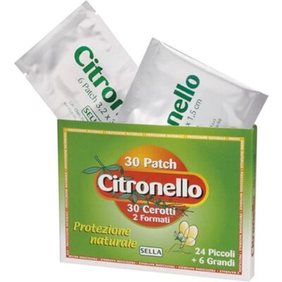 SELLA Srl Citronello 30 Cerotti - Protezione efficace con essenza di citronella SELLA Srl Citronello 30 Cerotti - Protezione efficace con essenza di citronella