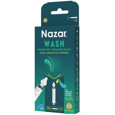PIETRASANTA PHARMA SpA Nazar Wash Siringhe per Irrigazione Nasale, 2 x 10 ml PIETRASANTA PHARMA SpA Nazar Wash Siringhe per Irrigazione Nasale, 2 x 10 ml