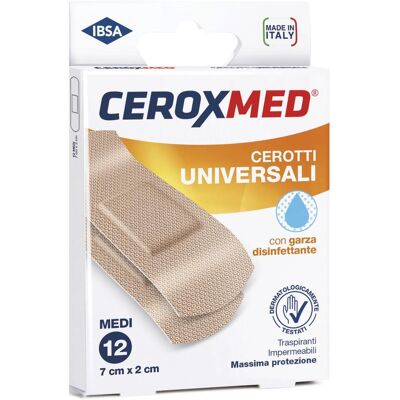 Nova Argentia Srl Ind. Farm Ceroxmed - Cerotti Universali Medi 12 Pezzi - Garza Antisettica per Infezioni Nova Argentia Srl Ind. Farm Ceroxmed - Cerotti Universali Medi 12 Pezzi - Garza Antisettica per Infezioni