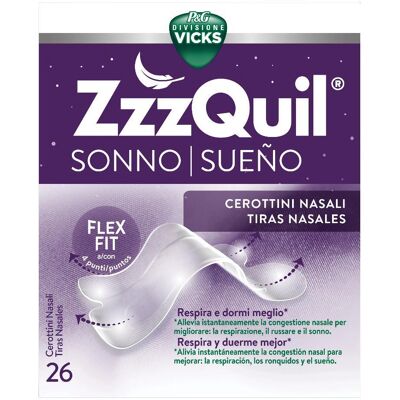 Cerotti Nasali Vicks ZzzQuil per un Sonno Migliore - 26 Pz Cerotti Nasali Vicks ZzzQuil per un Sonno Migliore - 26 Pz
