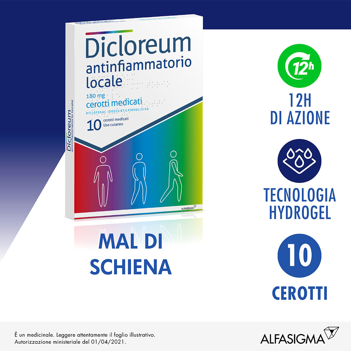 Alfasigma Spa Dicloreum - Antinfiammatorio Locale 10 cerotti medicati 180 mg