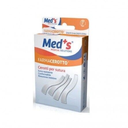Farmac-Zabban Med's Farmacerotto - Cerotto Per Sutura 4mx76cm, 2 Buste Da 4 Cerotti Sterili - Kit Sutura Pronto Soccorso