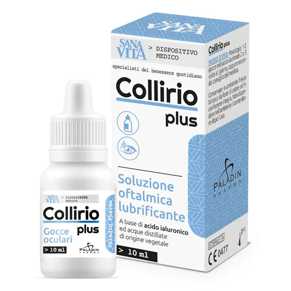 paladin pharma spa sanavita collirio plus 10ml - collirio idratante e lenitivo per occhi secchi