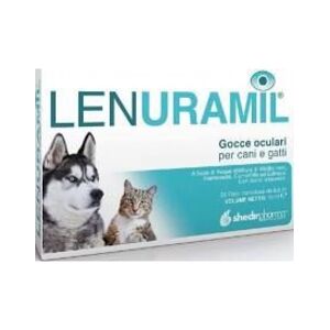 Shedir Pharma Vet Lenuramil Gocce Oculari 20 Fiale Monodose da 0,5ml - Integratore per la Salute Oculare di Cani e Gatti