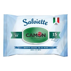 Camon Spa Salviette Detergenti Occhi per Cani e Gatti - 15 Pezzi - Igiene Oculare Facile e Sicura