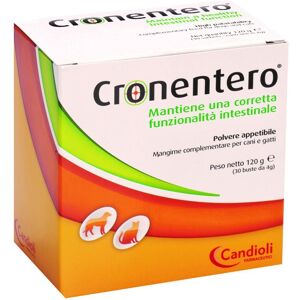 Candioli Veterinari Cronentero Supplemento Nutrizionale Per Cani e Gatti 30 Bustine da 4g di Polvere - Sostegno Gastrointestinale di Qualità