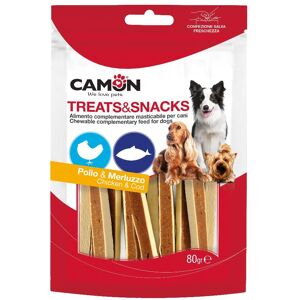 Camon Spa Treats&Snacks Sandwich Pollo e Merluzzo 80g - Alimento Complementare Masticabile Per Cani