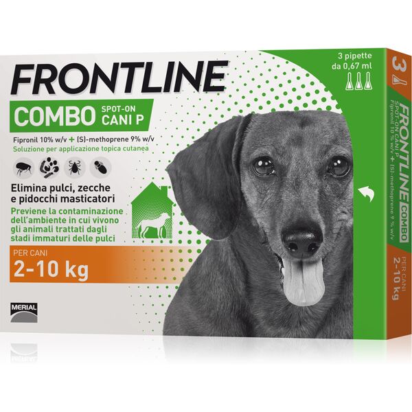 boehringer vet frontline frontline combo spot-on per cani 3 pipette da 0,67ml 2-10kg - protezione antiparassitaria per cani di piccola taglia