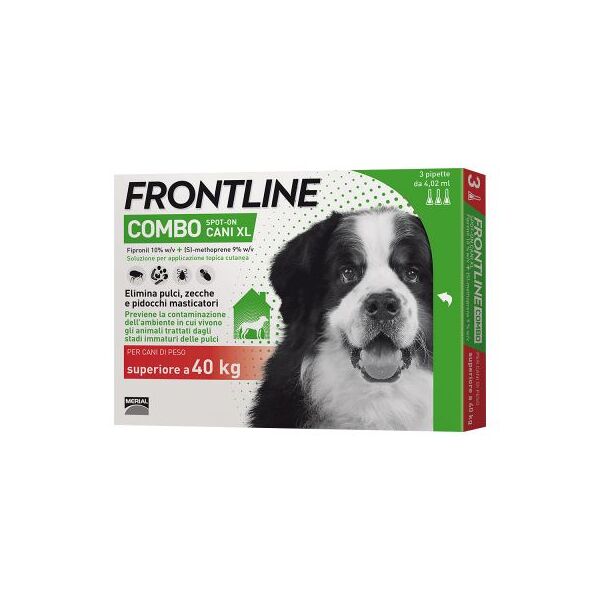 boehringer vet frontline frontline combo spot-on per cani - 3 pipette da 4,02ml, protezione potente per cani di taglia gigante >40kg contro zecche, pulci e zanzare
