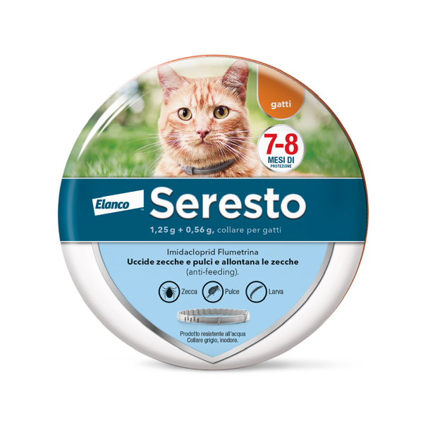 elanco italia spa seresto gatti 1,25g+0,56g - collare antiparassitario per gatti, marca seresto, protezione efficace, 1 collare