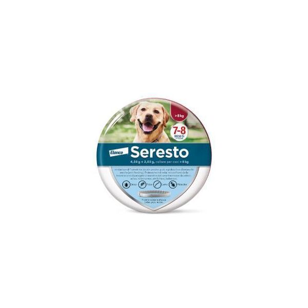 elanco bayer vet seresto cani 4,50+2,03g da 8kg - collare antiparassitario per cani di taglia grande, marca seresto, protezione efficace, 1 collare