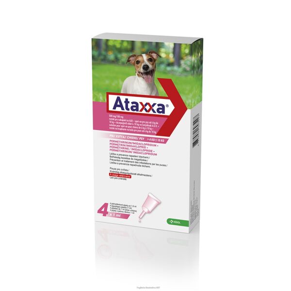 krka farmaceutici milano srl ataxxa 500mg/100mg spot-on per cani da 4 a 10kg - 4 pipette da 1ml