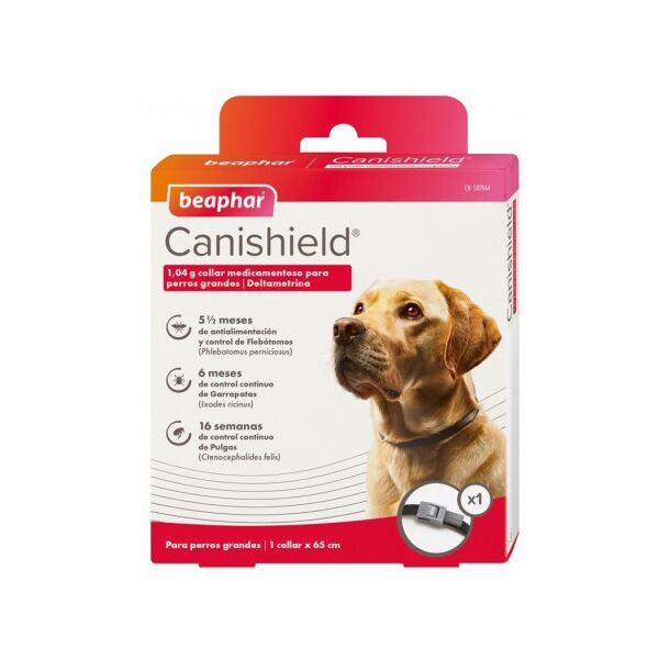 beaphar b.v. canishield collare per cani di taglia grande 65cm - protezione antiparassitaria per cani di grossa taglia