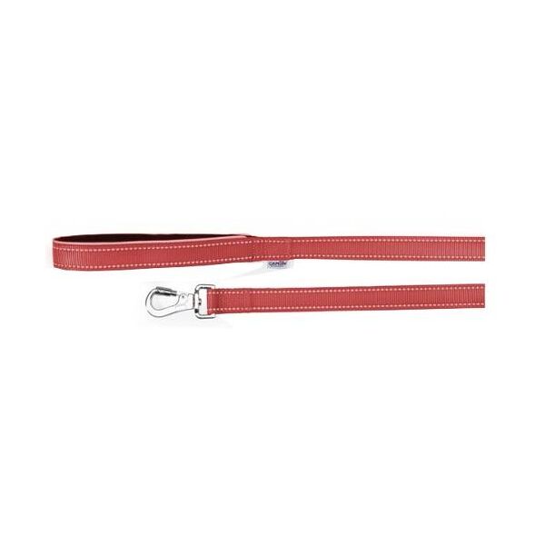camon spa guinzaglio rosso 2,5x120cm con maniglia in neoprene e cuciture reflex - per passeggiate sicure e confortevoli