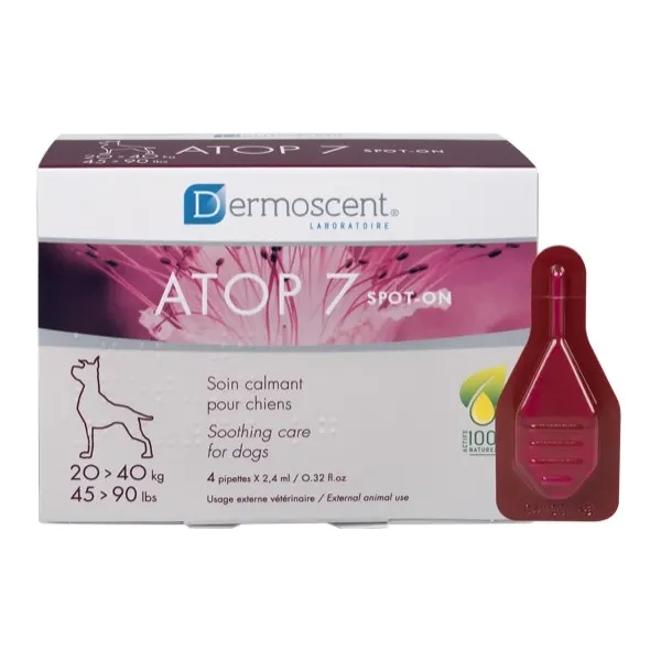 ldca sas atop 7 spot-on cani 4 pipette da 2,4ml per cani 20-40kg - trattamento antiparassitario efficace per cani di taglia media